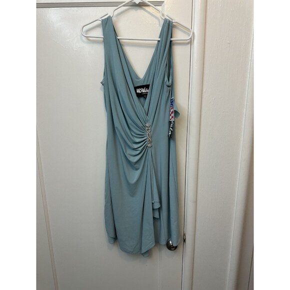 Ursula Of Switzerland Dress Formal Ocean Blue Sz 6 Sleeveless Ruffle USA - Picture 1 of 5
